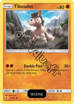 Carte Pokémon Tiboudet  Reverse n°75 de la série Gardiens Ascendant