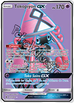 Carte Pokémon Tokopiyon GX  n°137 de la série Gardiens Ascendant