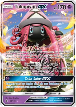 Carte Pokémon Tokopiyon GX  n°60 de la série Gardiens Ascendant