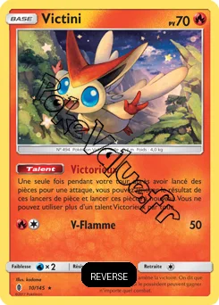 Carte Pokémon Victini  Reverse n°10 de la série Gardiens Ascendant