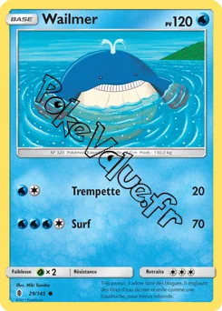 Carte Pokémon Wailmer  n°29 de la série Gardiens Ascendant