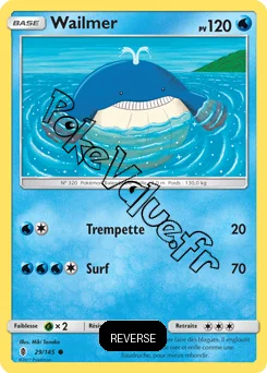 Carte Pokémon Wailmer  Reverse n°29 de la série Gardiens Ascendant