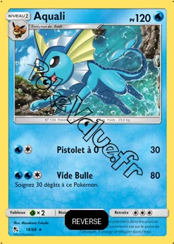 Carte Pokémon Aquali Reverse n°18 de la série Destinées Occultes