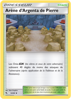 Carte Pokémon Arène d’Argenta de Pierre n°54 de la série Destinées Occultes