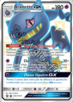 Carte Pokémon Branette GX n°SV61 de la série Destinées Occultes