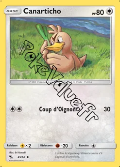 Carte Pokémon Canarticho n°45 de la série Destinées Occultes
