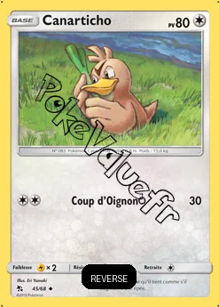 Carte Pokémon Canarticho Reverse n°45 de la série Destinées Occultes