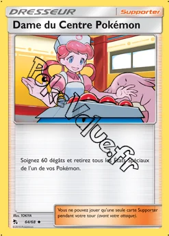Carte Pokémon Dame du Centre Pokémon n°64 de la série Destinées Occultes