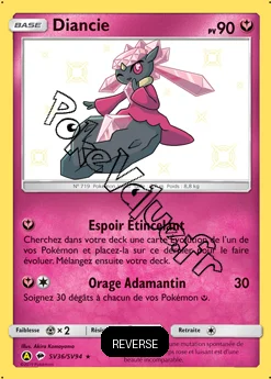 Carte Pokémon Diancie  Reverse n°SV36 de la série Destinées Occultes