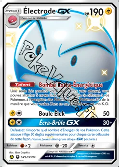 Carte Pokémon Électrode GX n°SV57 de la série Destinées Occultes