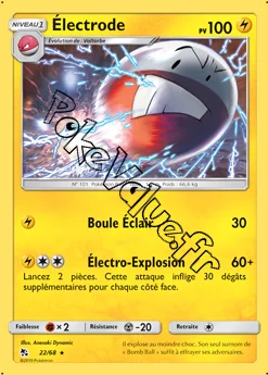 Carte Pokémon Électrode n°22 de la série Destinées Occultes