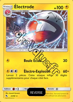 Carte Pokémon Électrode Reverse n°22 de la série Destinées Occultes