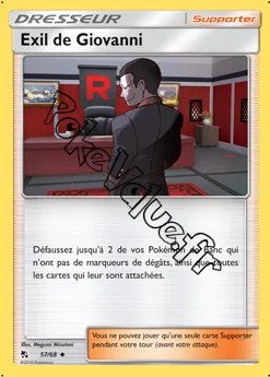 Carte Pokémon Exil de Giovanni n°57 de la série Destinées Occultes