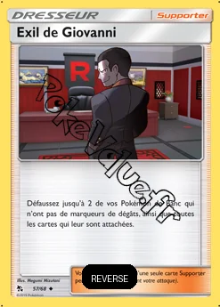 Carte Pokémon Exil de Giovanni Reverse n°57 de la série Destinées Occultes