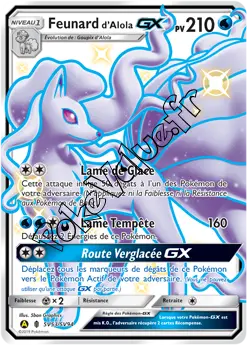 Carte Pokémon Feunard d’Alola GX n°SV53 de la série Destinées Occultes