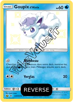 Carte Pokémon Goupix d’Alola Reverse n°SV8 de la série Destinées Occultes