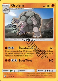 Carte Pokémon Grolem n°35 de la série Destinées Occultes