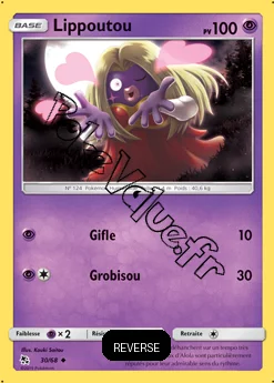 Carte Pokémon Lippoutou Reverse n°30 de la série Destinées Occultes