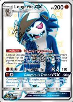 Carte Pokémon Lougaroc GX  n°SV66 de la série Destinées Occultes