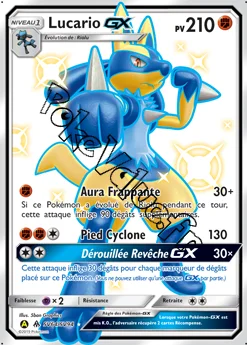 Carte Pokémon Lucario GX  n°SV64 de la série Destinées Occultes