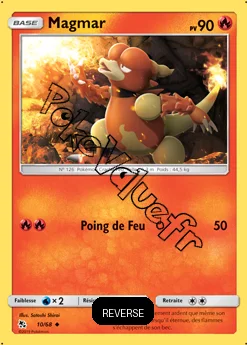 Carte Pokémon Magmar  Reverse n°10 de la série Destinées Occultes