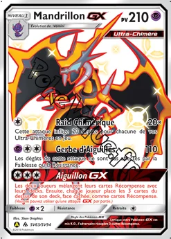 Carte Pokémon Mandrillon GX  n°SV63 de la série Destinées Occultes