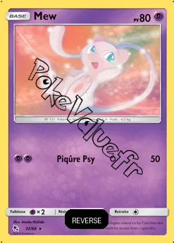 Carte Pokémon Mew  Reverse n°32 de la série Destinées Occultes