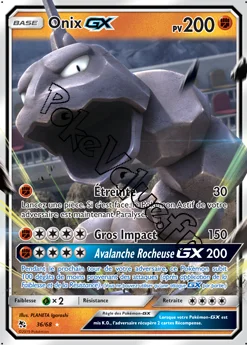 Carte Pokémon Onix GX  n°36 de la série Destinées Occultes
