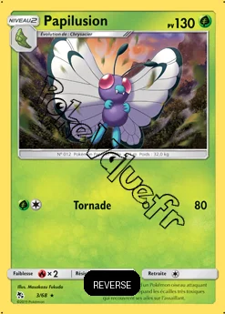 Carte Pokémon Papilusion Reverse n°3 de la série Destinées Occultes