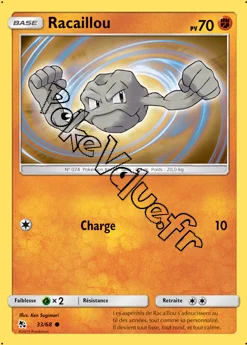 Carte Pokémon Racaillou n°33 de la série Destinées Occultes