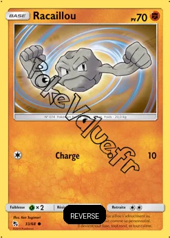 Carte Pokémon Racaillou Reverse n°33 de la série Destinées Occultes