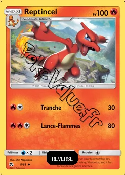 Carte Pokémon Reptincel Reverse n°8 de la série Destinées Occultes