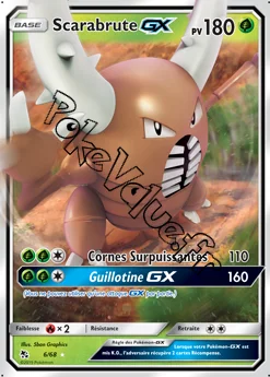 Carte Pokémon Scarabrute GX n°6 de la série Destinées Occultes
