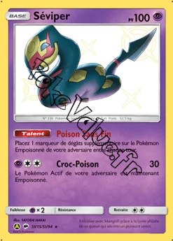 Carte Pokémon Séviper n°SV15 de la série Destinées Occultes