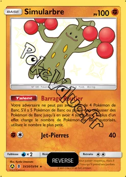 Carte Pokémon Simularbre  Reverse n°SV20 de la série Destinées Occultes