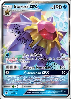 Carte Pokémon Staross GX n°14 de la série Destinées Occultes