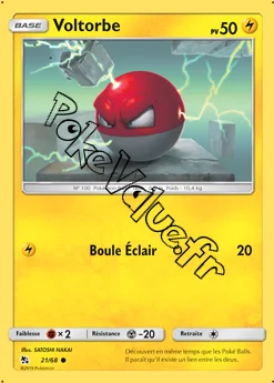 Carte Pokémon Voltorbe n°21 de la série Destinées Occultes