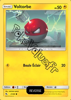 Carte Pokémon Voltorbe Reverse n°21 de la série Destinées Occultes
