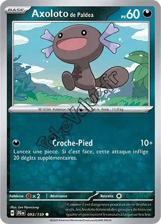 Carte Pokémon Axoloto de Paldea  n°093 de la série Aventures Ensemble