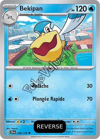 Carte Pokémon Bekipan  Reverse n°039 de la série Aventures Ensemble