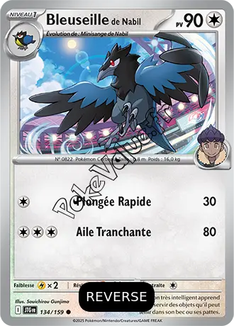 Carte Pokémon Bleuseille de Nabil  Reverse n°134 de la série Aventures Ensemble