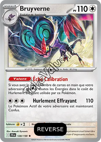 Carte Pokémon Bruyverne  Reverse n°128 de la série Aventures Ensemble