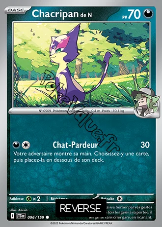Carte Pokémon Chacripan de N  Reverse n°096 de la série Aventures Ensemble