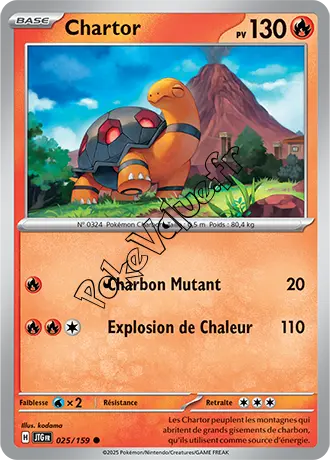 Carte Pokémon Chartor  n°025 de la série Aventures Ensemble