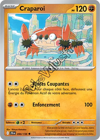 Carte Pokémon Craparoi  n°090 de la série Aventures Ensemble