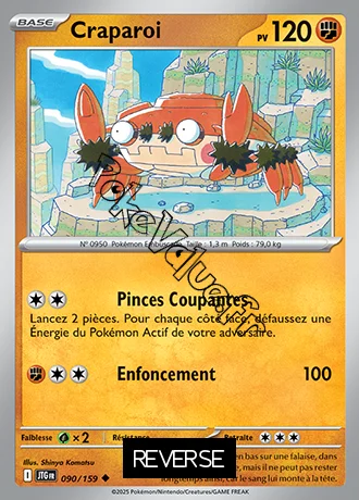 Carte Pokémon Craparoi  Reverse n°090 de la série Aventures Ensemble