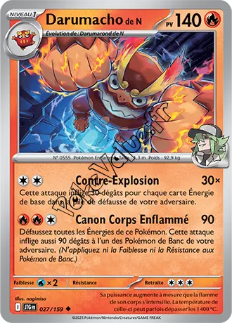 Carte Pokémon Darumacho de N  n°027 de la série Aventures Ensemble
