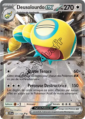 Carte Pokémon Deusolourdo ex  n°121 de la série Aventures Ensemble