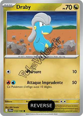 Carte Pokémon Draby  Reverse n°112 de la série Aventures Ensemble