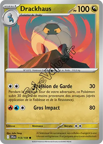 Carte Pokémon Drackhaus  n°113 de la série Aventures Ensemble
